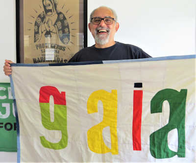 Bobby Peek with GAIA banner