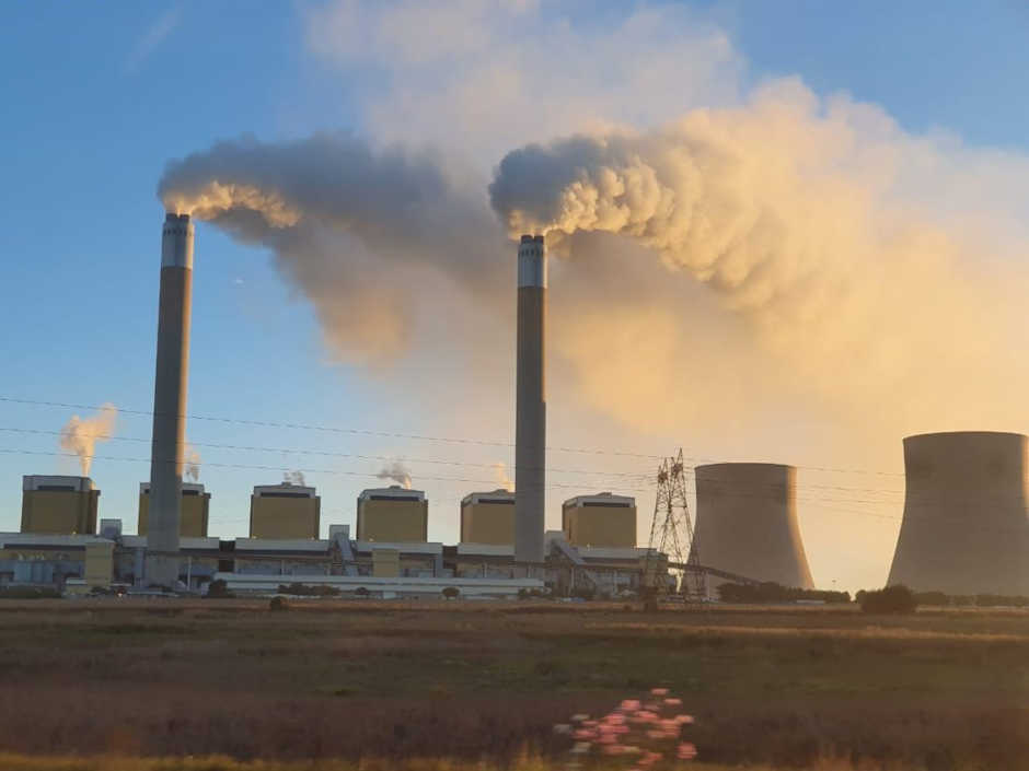 Toxic pollution pumping unabated from the stacks at Eskom's Kendal Coal Power Station, April 2019